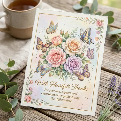 Elegant Gratitude Card for Sympathy & Support