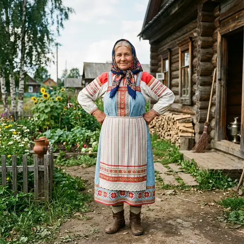 Traditional Russian Mother Character in Prostokvashino Village