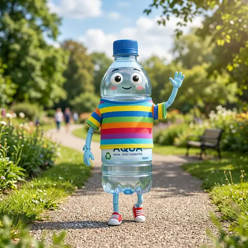 Fun Humanized Plastic Bottle in a T-Shirt