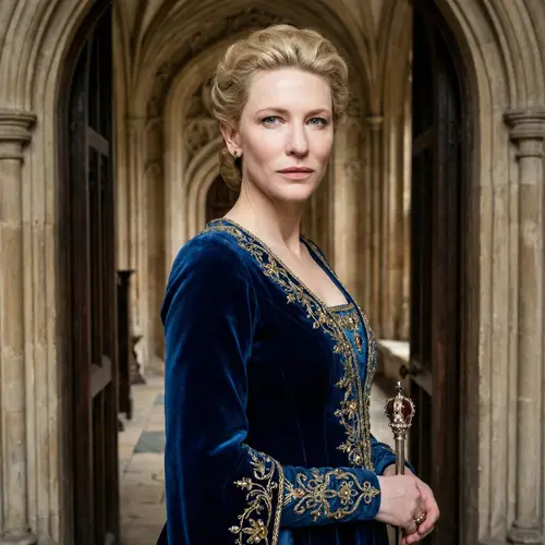 Royal Queen Vibes: Stunning Blonde Actress Look