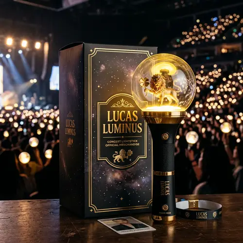 Lucas Luminus Kpop Lightstick - Black & Gold Design