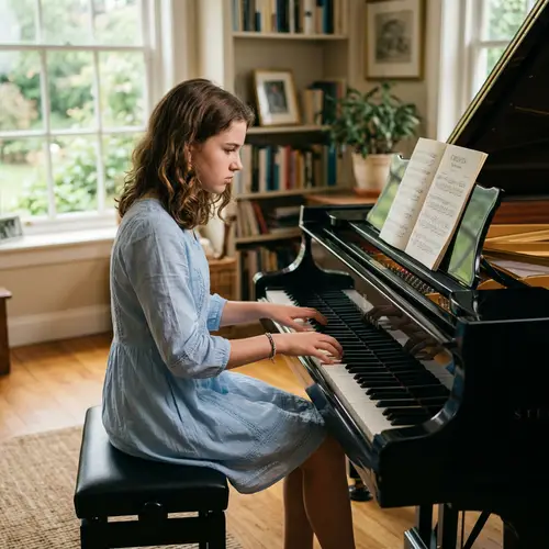 Teenage Girl Learning Piano: Mastering the Art of Music