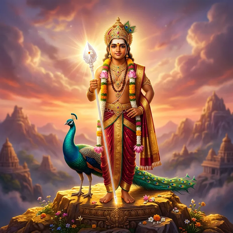 Majestic Lord Murugan: Divine Beauty at Twilight Majestic Lord Murugan: Divine Beauty at Twilight