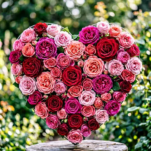 Heart-Shaped Roses: Vibrant Love and Passion