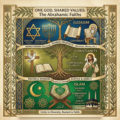 Shared Values of Judaism, Christianity & Islam: Abrahamic Religions Poster