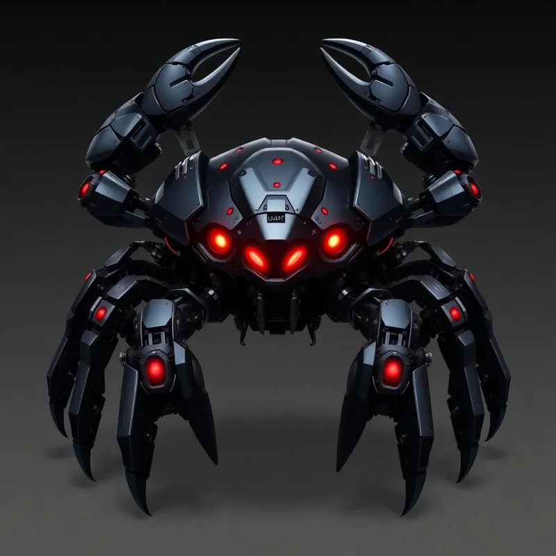 Futuristic Black Crab Robot Sprite Sheet