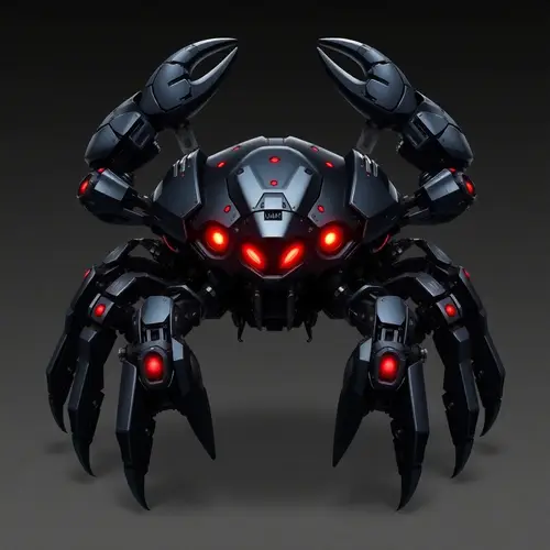 Futuristic Black Crab Robot Sprite Sheet