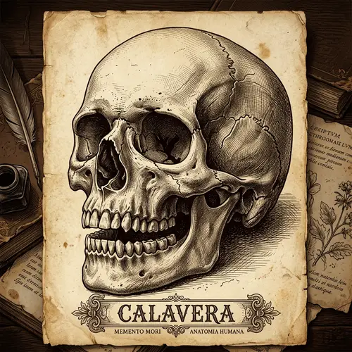 Artistic Calavera Skull - Complex Interplay of Light and Shadow