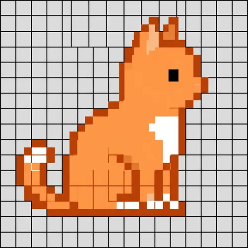 16x16 Pixel Art Cat Design