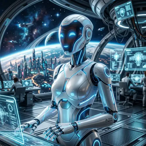 Futuristic Robot Design with Sci-Fi Concept Art |