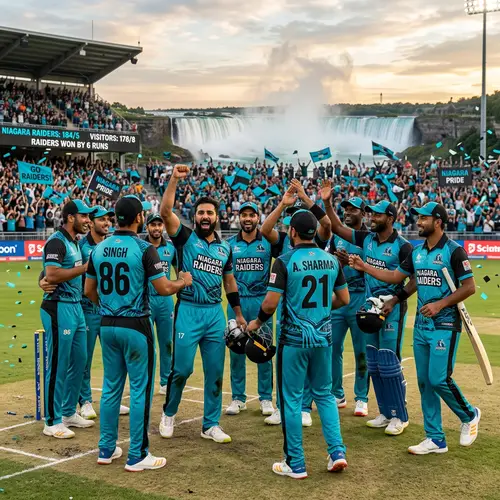 Niagara Raiders Cricket Team in Teal Blue & Black Jersey