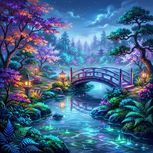 Vibrant Japanese Garden Art Inspired by Avatar