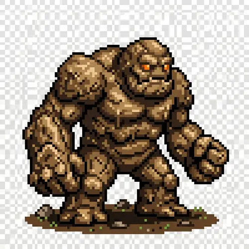 Pixel Art Mud Golem - 32x32 Canvas