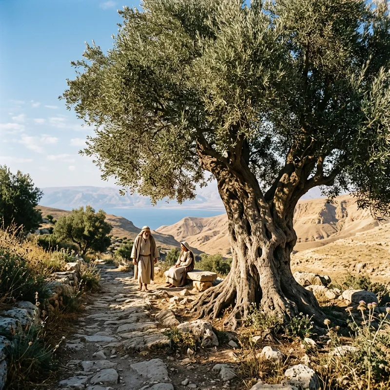 Ancient Olive Tree in Biblical Setting