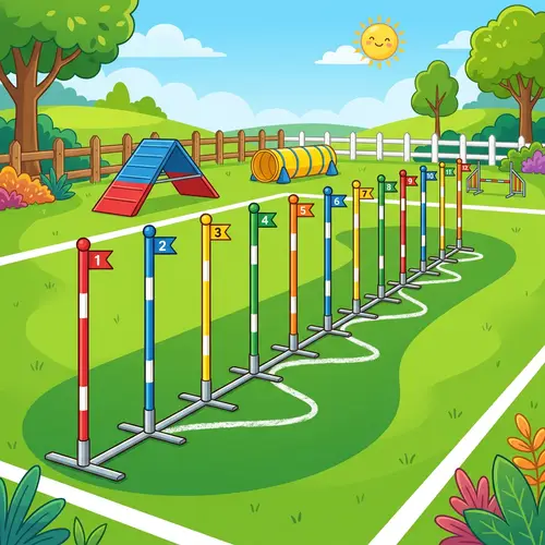 Dog Agility Weave Clipart: Fun & Energetic Course Design