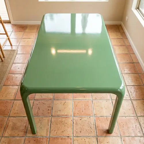 Green Table with Glossy Finish | Indoor Decor Inspiration