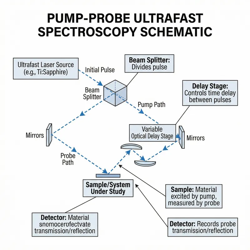 Pump-Probe Ultrafast Light Path Diagram | Detailed Scientific Illustration