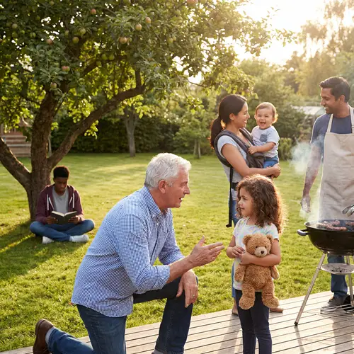 Multi-Generational Family Bonding in Backyard