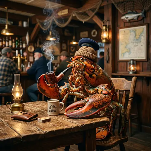 Lobster Smoking a Pipe Artwork