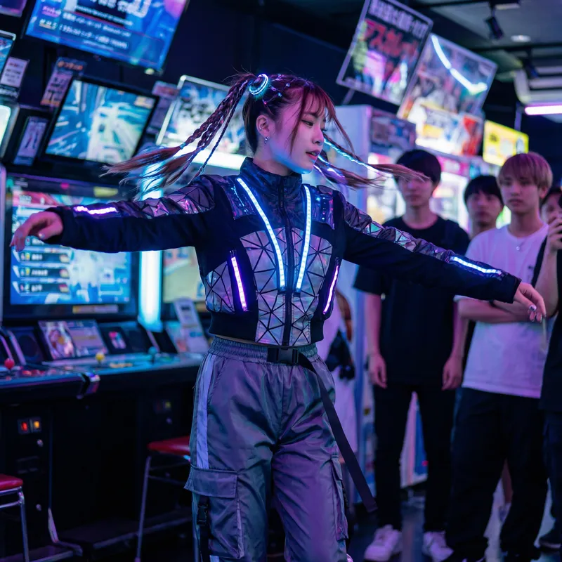 Dynamic Dancing in Modern Japanese Tech Style Dynamic Dancing in Modern Japanese Tech Style