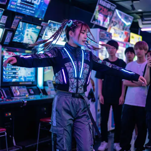 Dynamic Dancing in Modern Japanese Tech Style