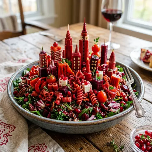 Red Salad with Tiny Skyscrapers | Delicious and Colorful
