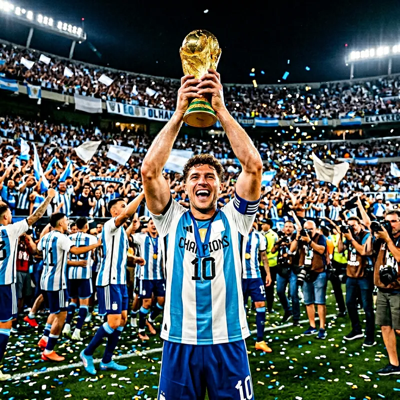 Lionel Messi Celebrating World Cup Victory