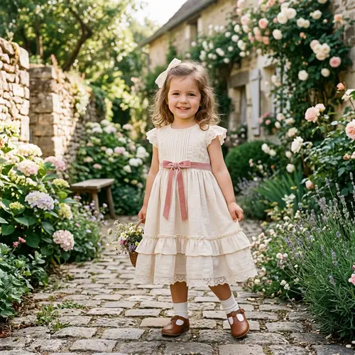 Romantic European Dress for Girls Size 2-5