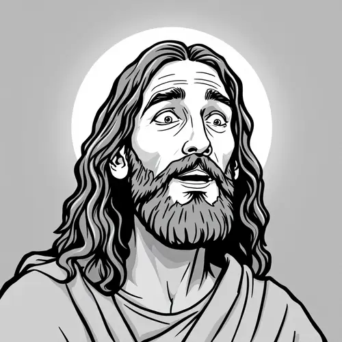 Cartoon Like Jesus Outline Art