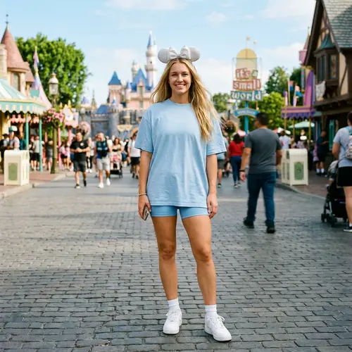 Smiling Girl in Disney's Fantasyland Outfit