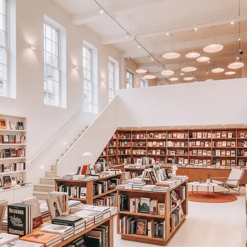 Charming White Bookshop for All Book Lovers