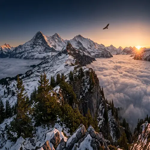 Majestic Mountain Peaks | Inspiring Sunrise View
