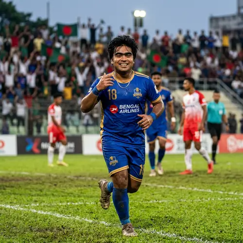 Charming South Asian Male Football Player with Bushy Eyebrows
