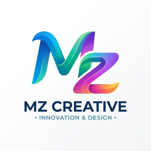 Creative MZ Logo Design | Vibrant Colors | Innovation