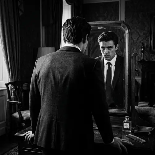 Dramatic Black and White Photo of a Young Man