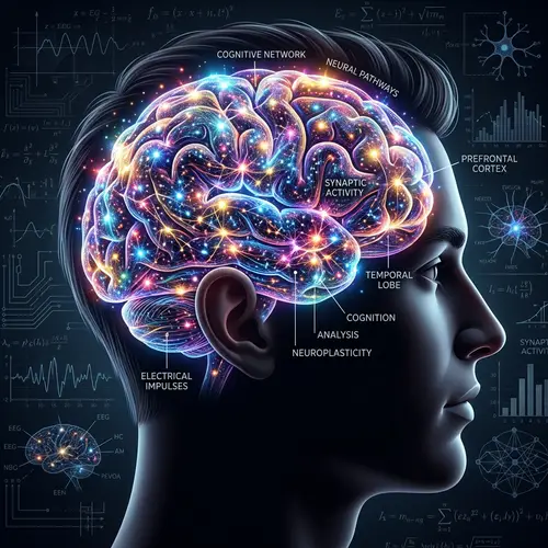 Colorful Sparkling Brain: Cognition & Science Concept