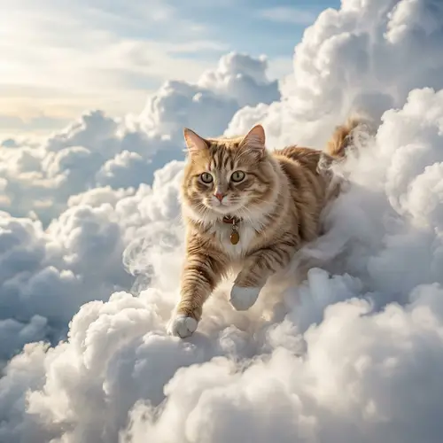 Cat Emerging from Clouds - Beautiful Imagery
