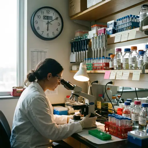 Laboratory Technicians at Work: A Close-Up View
