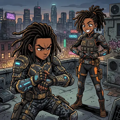 Black Anime Characters with Dreadlocks Preparing for War | Boondocks Style