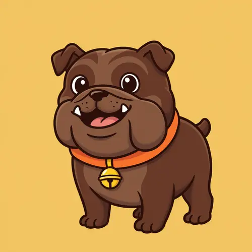 Custom Brown Bulldog Mascot Design