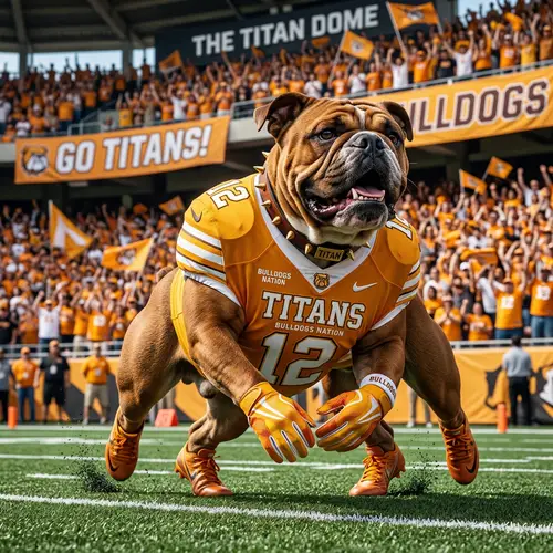 Custom Brown Bulldog Mascot Design