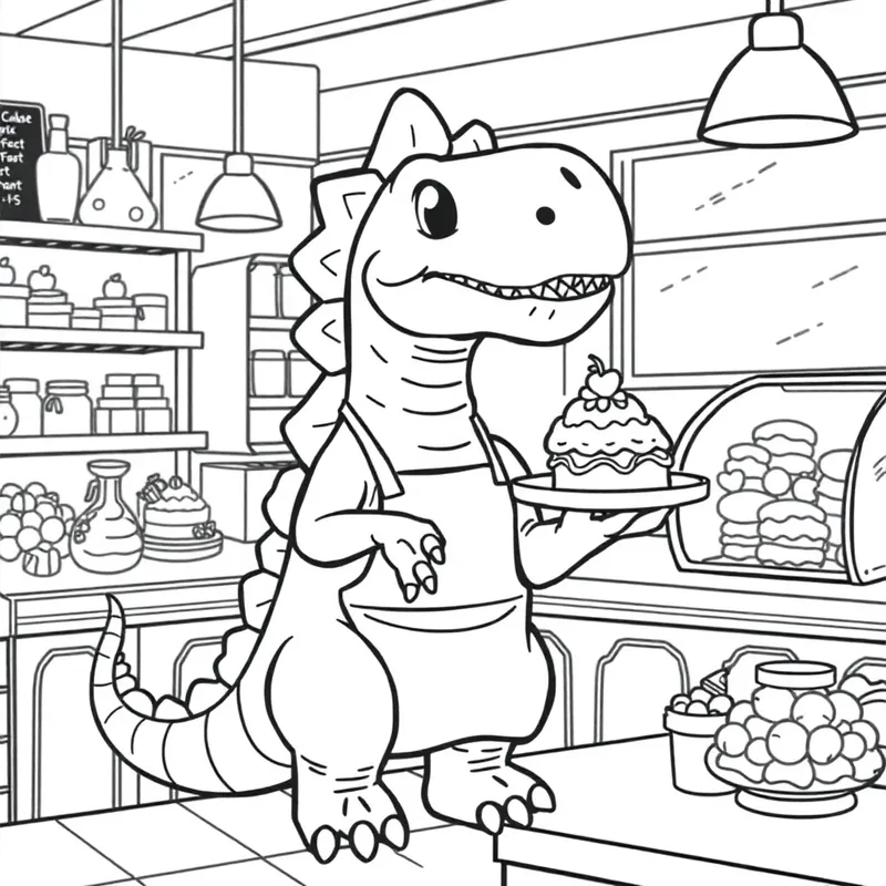 Cute Dinosaur Coloring Book for Adults