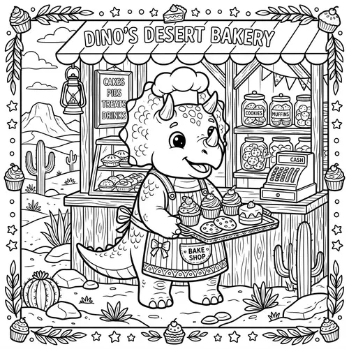 Cute Dinosaur Coloring Book for Adults