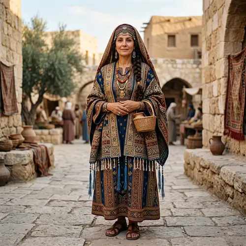 Elegant Hebrew Woman in Traditional Ancient Attire