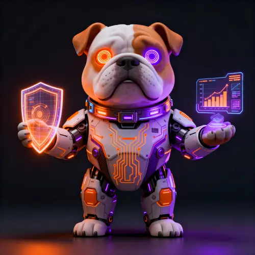 Powerful Cyber Bulldog Mascot for Online Security