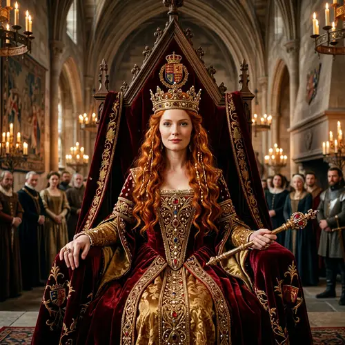 Red Hair Medieval Queen | Elegant Regality in Ancient Times