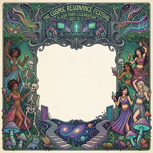 Surreal Cyberpunk Electronic Music Festival Poster