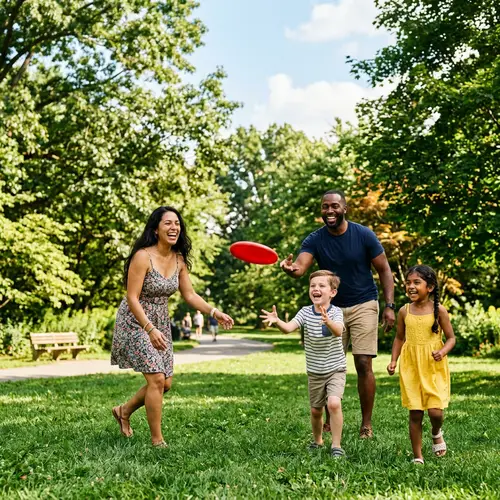 Multicultural Family Enjoying Quality Time in a Park | Happy Family Scene