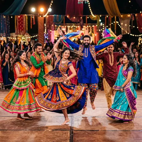 Colorful Dance Poses of Girls and Men