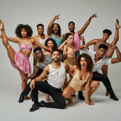 Colorful Dance Poses of Girls and Men